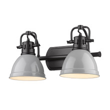 Duncan 2 Light Vanity In Matte Black With Gray Steel Shade(s) (3602-BA2 BLK-GY)