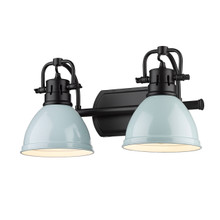 Duncan 2 Light Vanity In Matte Black With Seafoam Shade(s) (3602-BA2 BLK-SF)