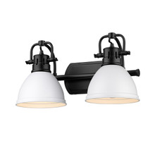Duncan 2 Light Vanity In Matte Black W/ Matte White Shade(s) (3602-BA2 BLK-WHT)