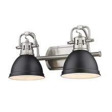 Duncan 2 Light Vanity In Pewter With Matte Black Shade(s) (3602-BA2 PW-BLK)