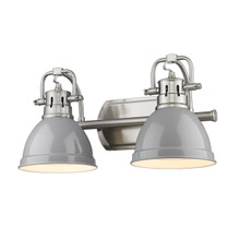 Duncan 2 Light Vanity In Pewter With Gray Steel Shade(s) (3602-BA2 PW-GY)