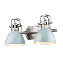 Duncan 2 Light Vanity In Pewter With Seafoam Steel Shade(s) (3602-BA2 PW-SF)