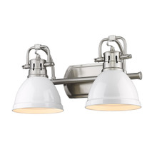 Duncan 2 Light Vanity In Pewter With White Steel Shade(s) (3602-BA2 PW-WH)