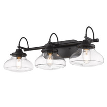 Nash 3 Light Vanity In Matte Black With Clear Glass (3419-BA3 BLK-CLR)
