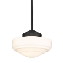 Ingalls 1 Light Pendant In Matte Black With Vintage Milk Glass (0508-M BLK-VMG)