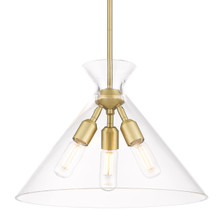 Malta 3 Light Pendant, Brushed Champagne Bronze W/ Clear Glass (0511-3P BCB-CLR)