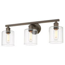 Fisher 3 Light Vanity In Rubbed Bronze With Clear Glass (0306-BA3 RBZ-CLR)