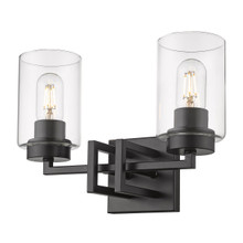 Tribeca 2 Light Vanity In Matte Black With Clear Glass (6070-BA2 BLK-BLK)