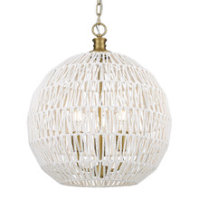 Florence 3 Lt Pendant, Champagne Bronze, Bleached Rope Shades (6933-3P BCB-WR)