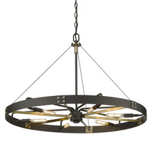 Vaughn 6 Light Pendant In Natural Black With Aged Brass Accents (3866-L NB-AB)