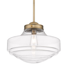 Ingalls 1 Light Pendant In Modern Brass With Clear Glass (0508-L MBS-CLR)