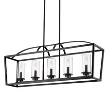 Mercer 5 Light Linear Pendant, Matte Black W/ Clear Glass (4309-LP BLK-BLK-CLR)