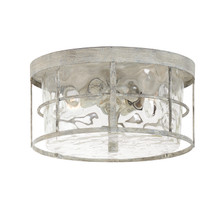 Beaufort 13" W x 7" H 2-Light Flush Mount in Mystic Sand with Clear Water Glass (225021MS)