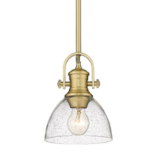 Hines 1 Light Mini Pendant In Champagne Bronze, Seeded Glass (3118-M1L BCB-SD)
