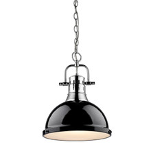 Duncan 1-Light Pendant In Chrome (3602-L CH-BK)