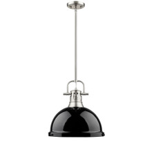 Duncan 1-Light Pendant In Pewter (3604-L PW-BK)