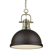 Duncan 1-Light Pendant In Aged Brass (3602-L AB-RBZ)