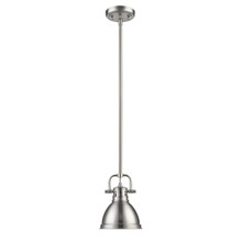 Duncan Mini Pendant with Rod in Pewter with a Pewter Shade (3604-M1L PW-PW)