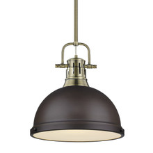 Duncan 1-Light Pendant In Aged Brass (3604-L AB-RBZ)