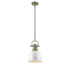 Duncan 1-Light Pendant In Aged Brass (3604-S AB-WH)