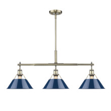 Orwell 3-Light Linear Pendant In Aged Brass (3306-LP AB-NVY)