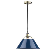 Orwell 14" Wide Large Pendant In Aged Brass (3306-L AB-NVY)