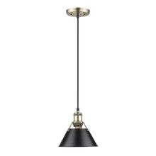 Orwell 7.5" Wide Small Pendant In Aged Brass (3306-S AB-BLK)
