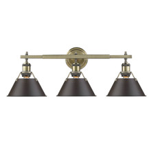 Orwell 3-Light Vanity Light In Aged Brass (3306-BA3 AB-RBZ)