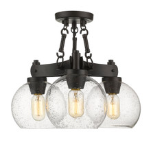 Galveston Semi-Flush in Rubbed Bronze with Seeded Glass (4855-SF RBZ-SD)
