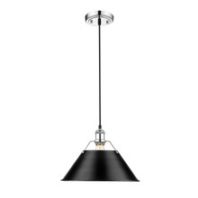 Orwell 14" Wide Large Pendant In Chrome (3306-L CH-BLK)