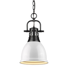 Duncan 1-Light Pendant In Matte Black (3602-S BLK-WH)