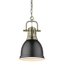 Duncan 1-Light Pendant In Aged Brass (3602-S AB-BLK)