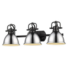Duncan 3-Light Vanity Light In Matte Black (3602-BA3 BLK-CH)