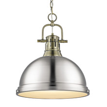 Duncan 1-Light Pendant In Aged Brass (3602-L AB-PW)