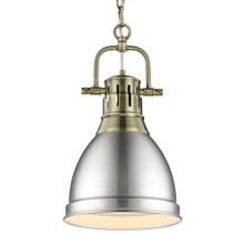 Duncan 1-Light Pendant In Aged Brass (3602-S AB-PW)