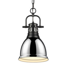 Duncan 1-Light Pendant In Matte Black (3602-S BLK-CH)