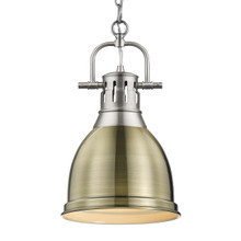 Duncan 1-Light Pendant In Pewter (3602-S PW-AB)