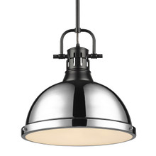 Duncan 1-Light Pendant In Matte Black (3604-L BLK-CH)