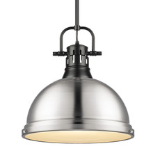Duncan 1-Light Pendant In Matte Black (3604-L BLK-PW)