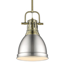 Duncan 1-Light Pendant In Aged Brass (3604-S AB-PW)