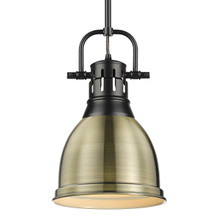 Duncan 1-Light Pendant In Matte Black (3604-S BLK-AB)