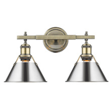 Orwell 2-Light Vanity Light In Aged Brass (3306-BA2 AB-CH)