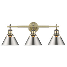 Orwell 3-Light Vanity Light In Aged Brass (3306-BA3 AB-PW)