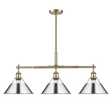 Orwell 3-Light Linear Pendant In Aged Brass (3306-LP AB-CH)