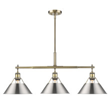 Orwell 3-Light Linear Pendant In Aged Brass (3306-LP AB-PW)