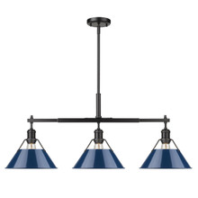 Orwell 3-Light Linear Pendant In Matte Black (3306-LP BLK-NVY)