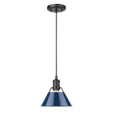 Orwell 7.5" Wide Small Pendant In Matte Black (3306-S BLK-NVY)
