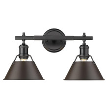 Orwell 2-Light Vanity Light In Matte Black (3306-BA2 BLK-RBZ)
