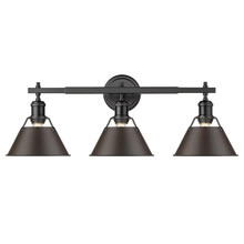 Orwell 3-Light Vanity Light In Matte Black (3306-BA3 BLK-RBZ)