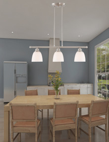 Livex Lighting 4222-91 Somerset: Lampada A Sospensione Per Billard E Isola, Nichel Spazzolato